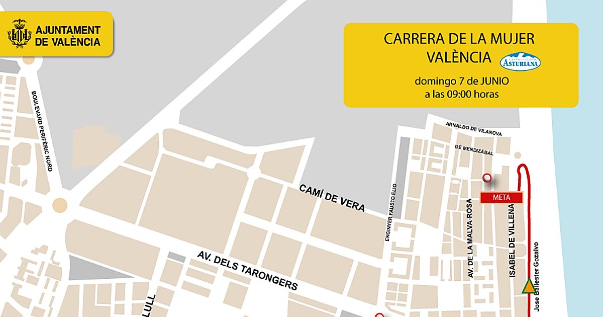 Calles cortadas en Valencia y desvíos de la EMT el domingo 7 de junio por la Carrera de la Mujer