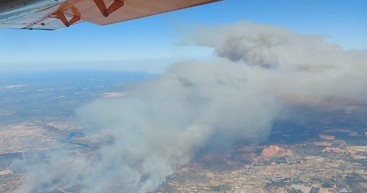 Más de 360 desalojados por un incendio forestal en Villanuev
