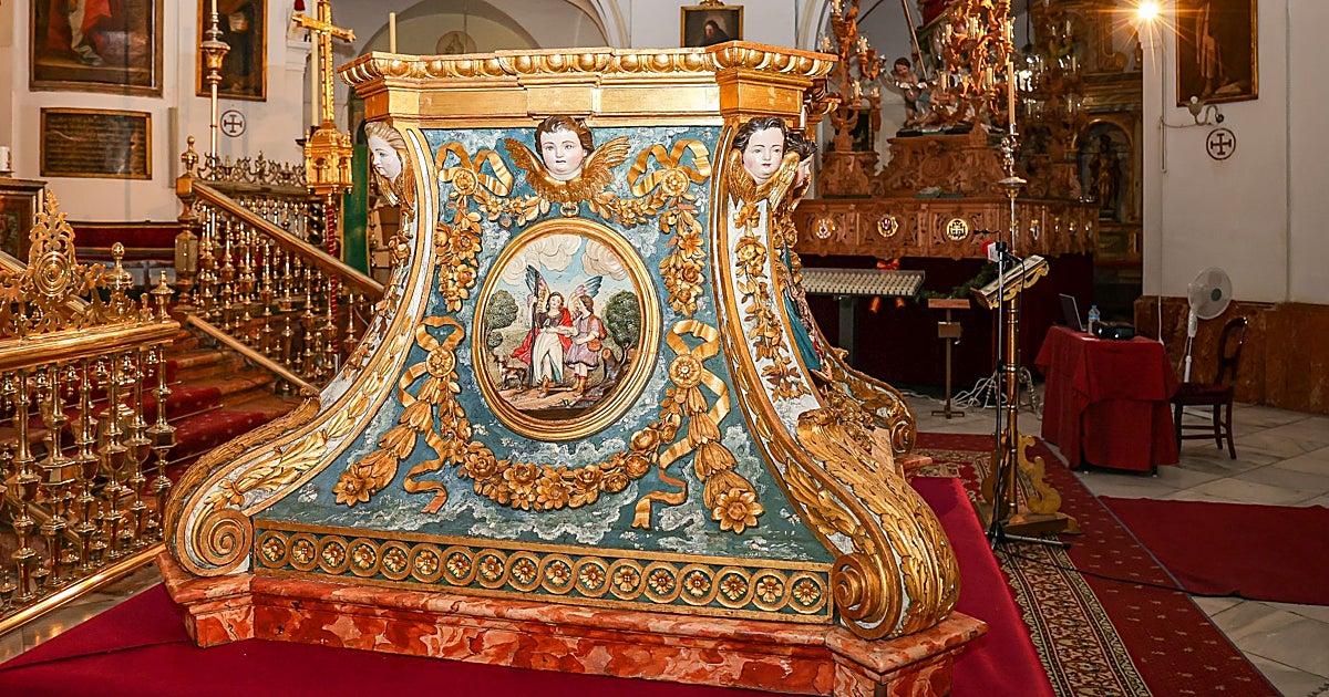La policromía original de la peana de altar de San