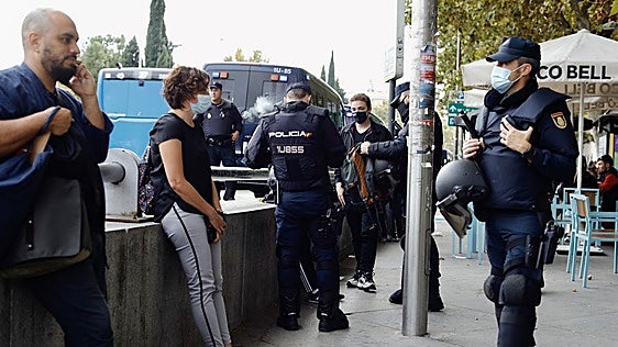 Imagen de archivo de la Policía Nacional en la glorieta del Emperador Carlos V, en Atocha.
