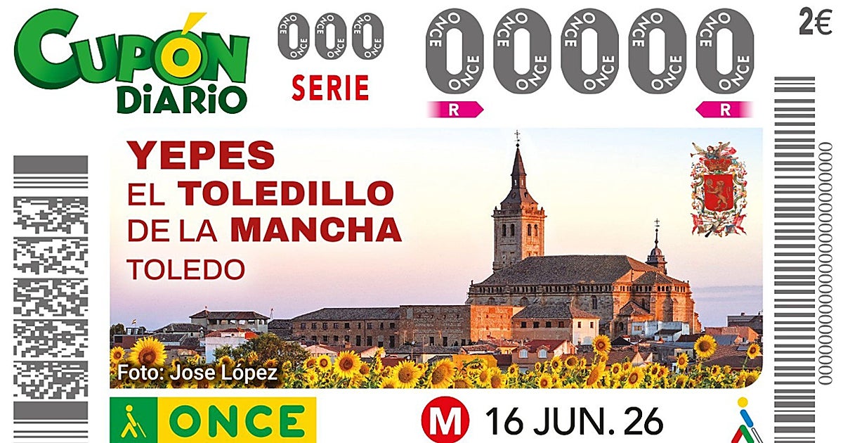 Yepes protagoniza el cupón de la ONCE del martes 16 de junio