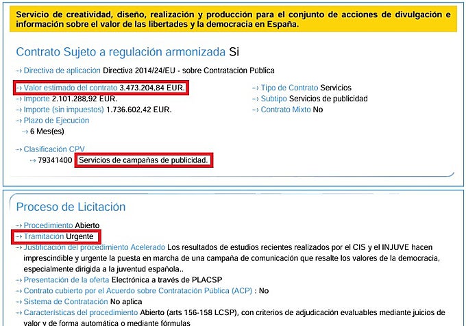 Anuncio de licitación del 7 de junio de 2026 por «servicios de campañas de publicidad».