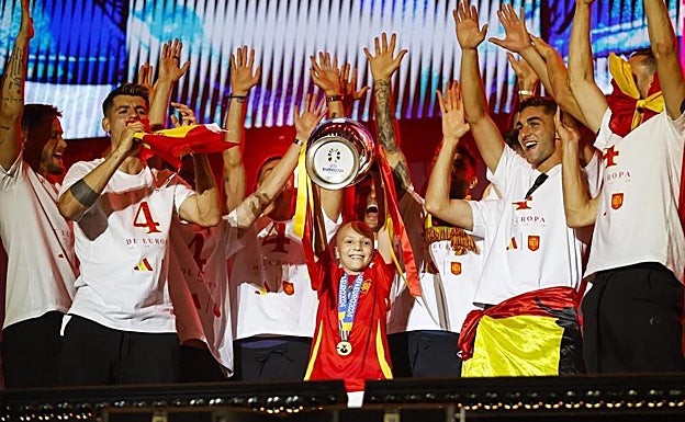 María Caamaño, durante la celebración de la Eurocopa en 2024