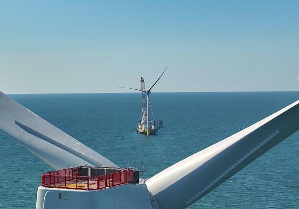 Aerogeneradores marinos de Vineyard Wind I, en el estado de Massachusetts, EE. UU.