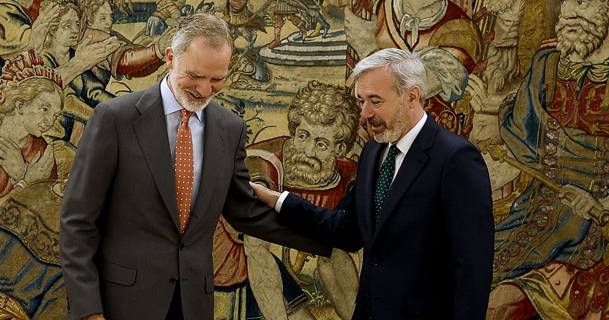 El Rey analiza con Azcón el «gran momento económico» de Aragón