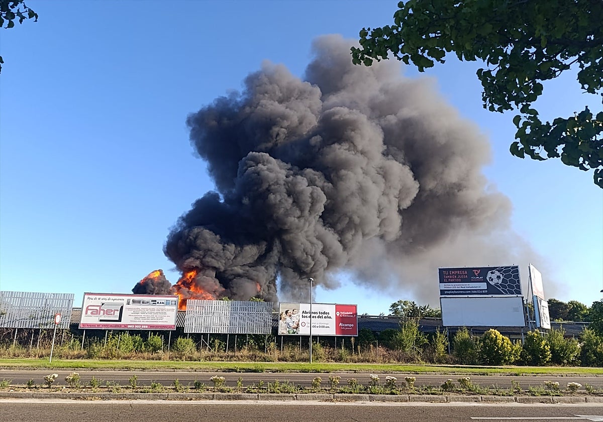 Imagen de la columna de humo