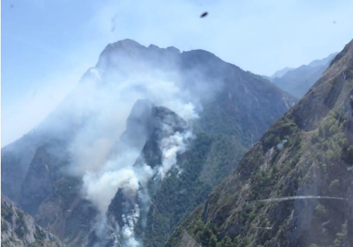 Incendio en Picos de Europa.