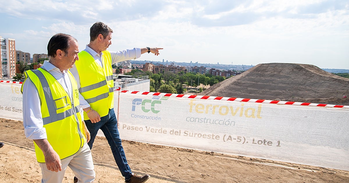 Las montañas con tierra del túnel de la A-5 serán miradores hacia la Casa de Campo