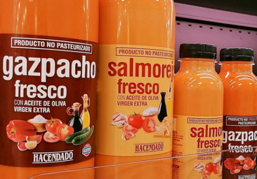 Imagen de archivo del salmorejo fresco a la venta en supermercados de Mercadona