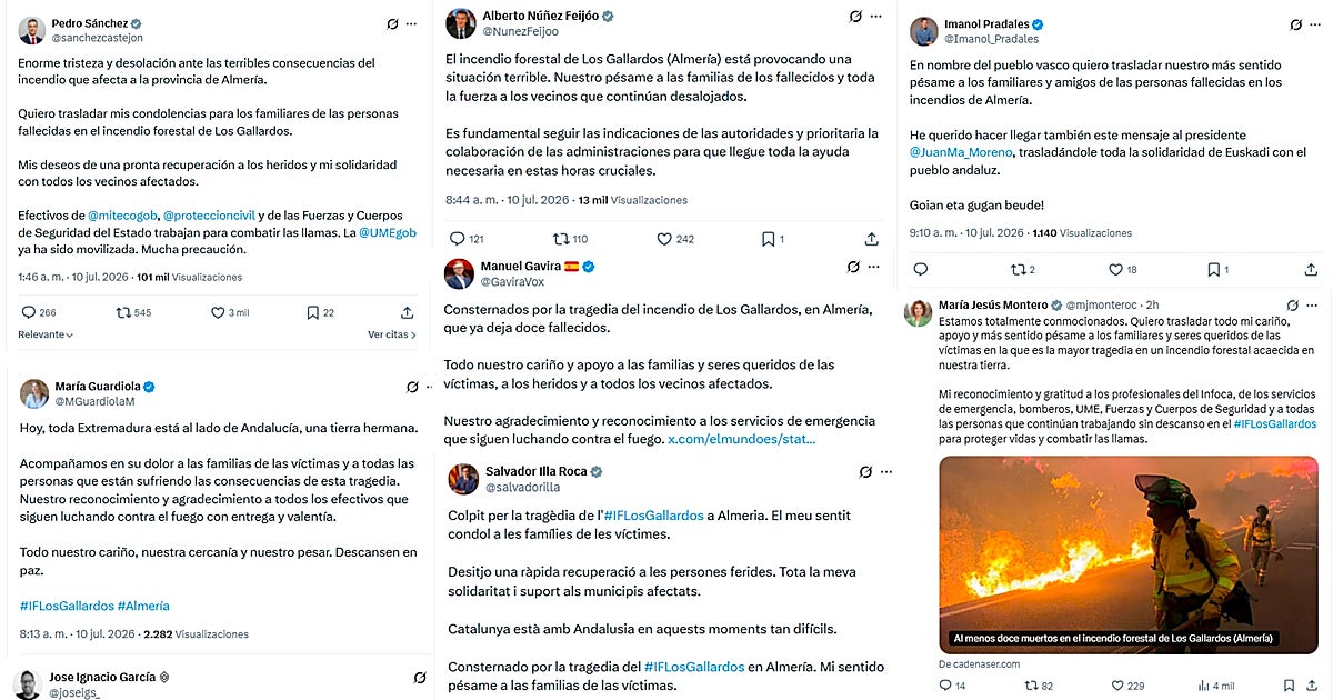 La clase política, unida ante la tragedia en Almería