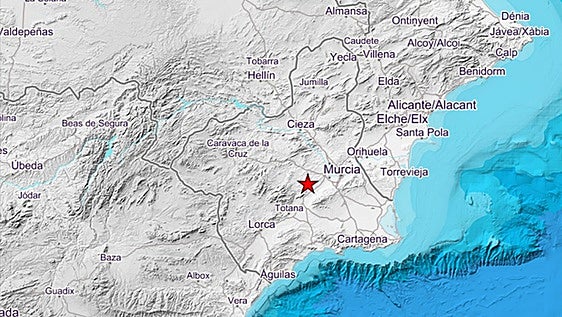 Registrado un terremoto en Murcia de 3,9 grados