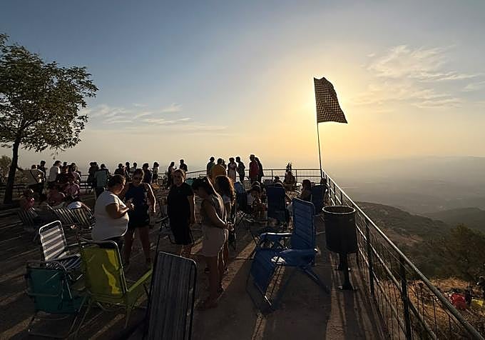 Imagen del eclipse desde el Santuario de Nuestra Señora de la Sierra de Cabra