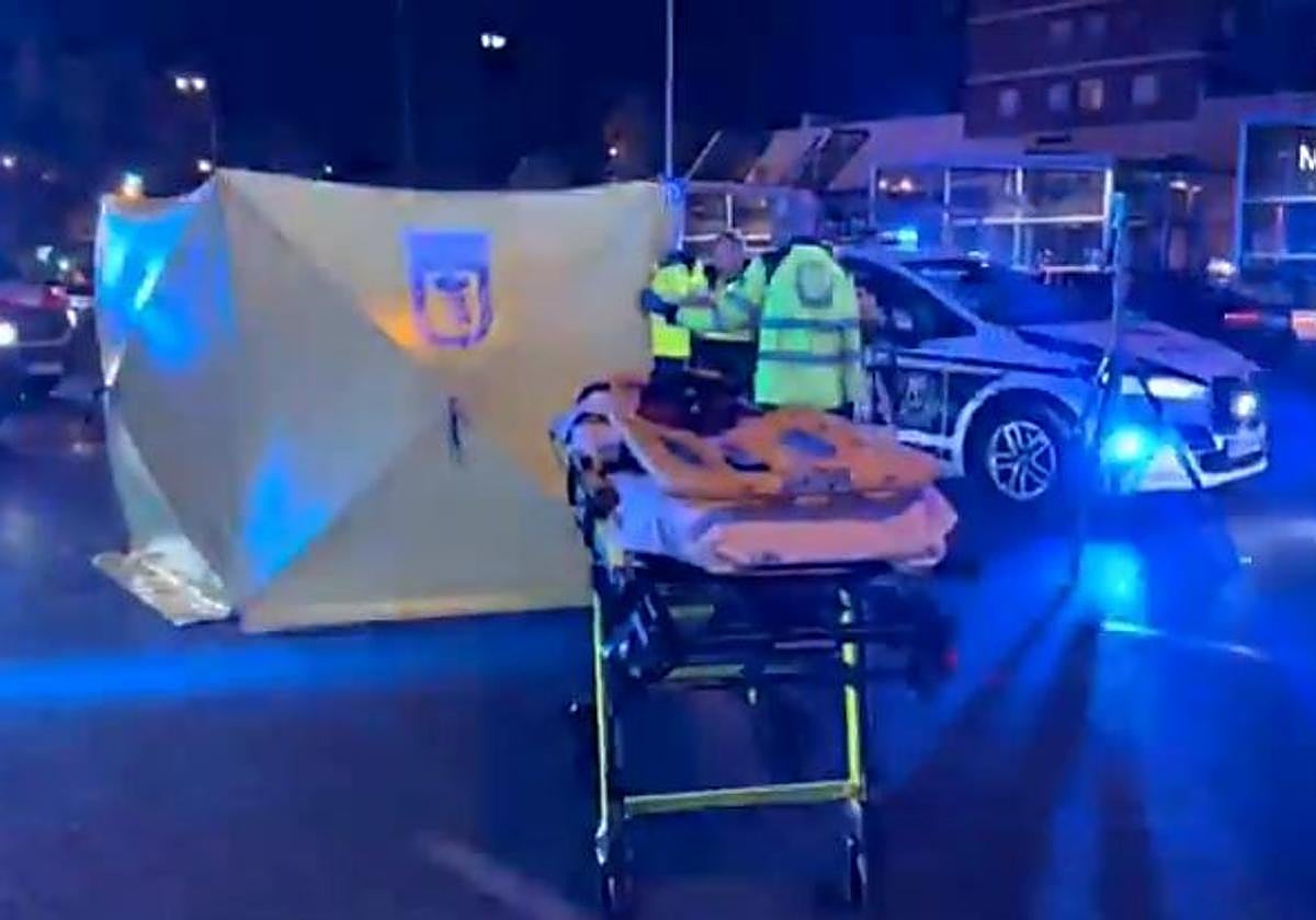 Policía y Emergencias tras el atropello.