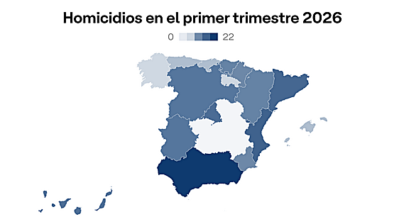El mapa de la violencia en España: Andalucía, a la cabeza de las muertes violentas