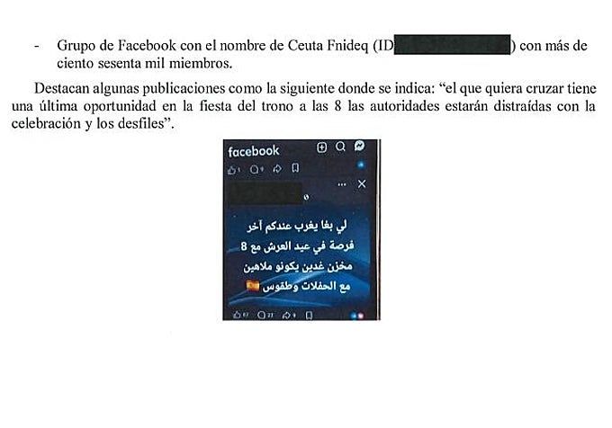 Informe del CNI a los servicios de inteligencia marroquíes.