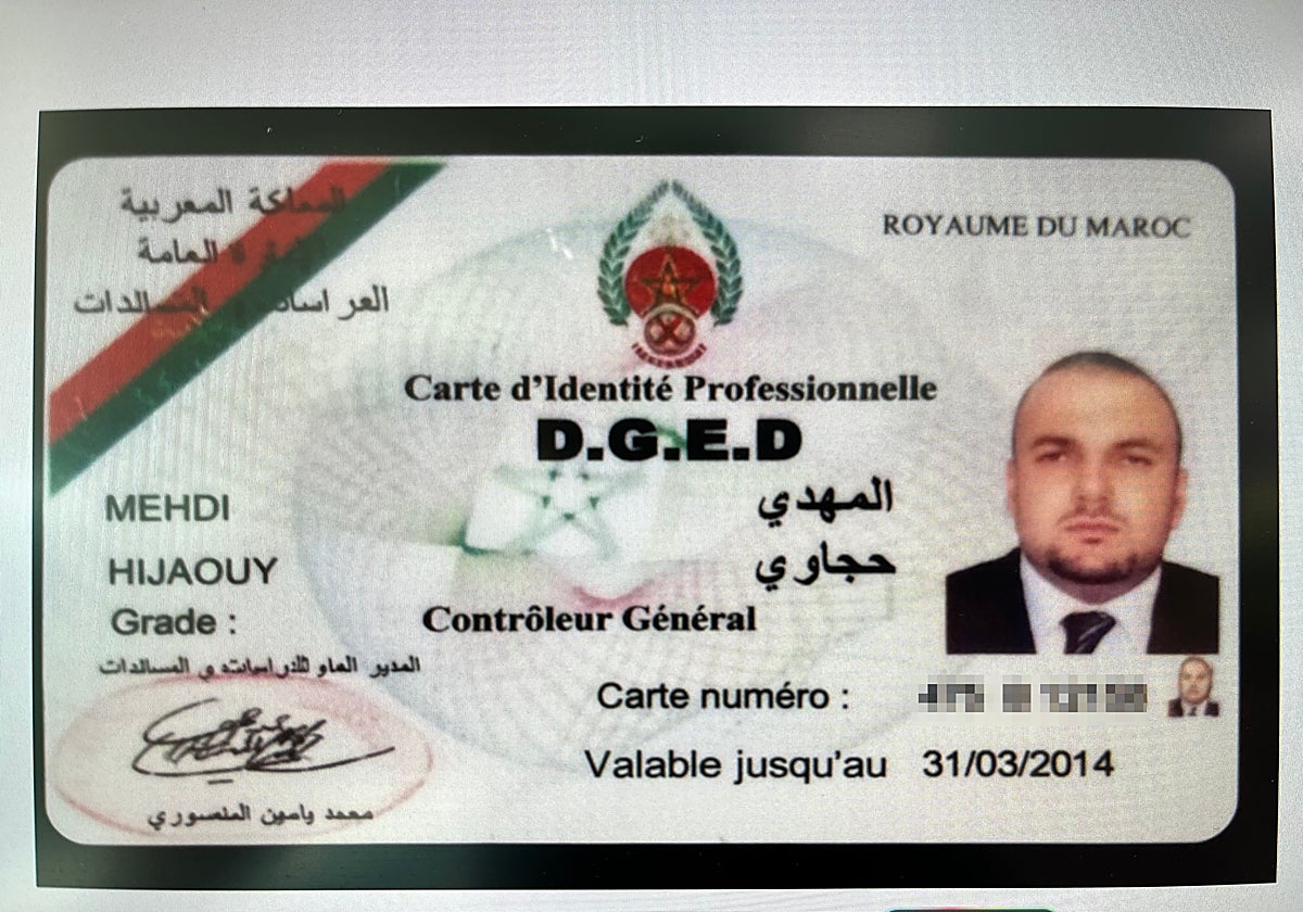 Identificación de Mehdi Hijaouy en los servicios secretos..