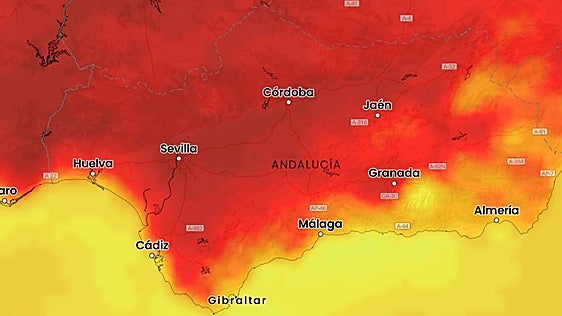 El tiempo en Andalucía: lluvias y tormentas esta madrugada y hasta 39 grados la próxima semana