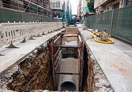 Obras en la calle Reyes Católicos.