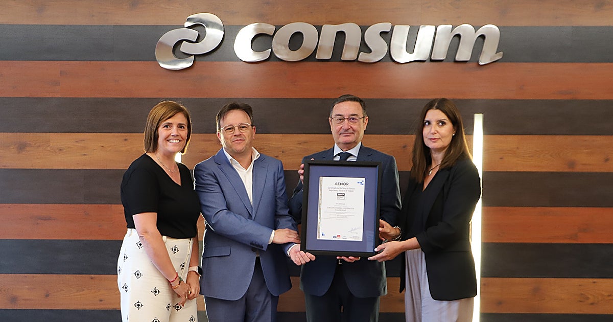 Consum certifica su sistema de salud y prevención laboral con la ISO 45001 de AENOR