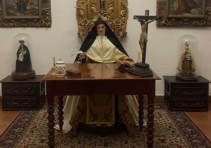 La recreación de la celda de clausura de Santa Teresa, que puede viistarse este jueves