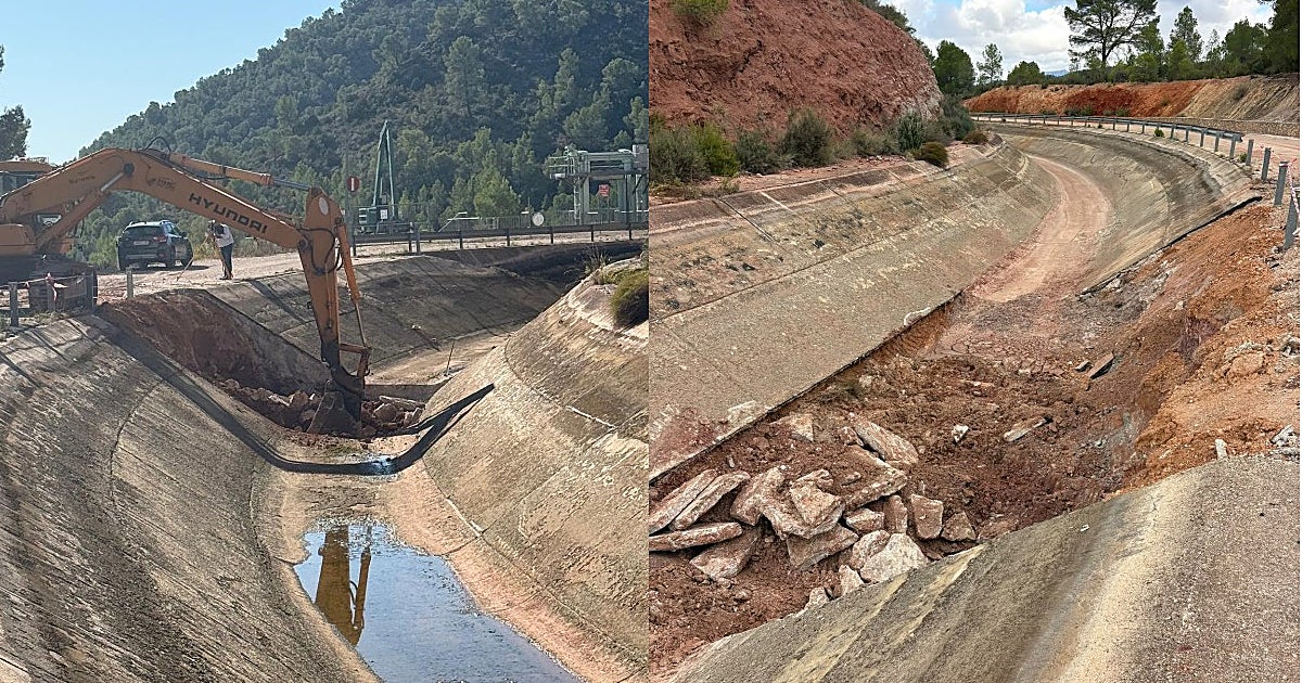 Los regantes denuncian con fotos la lentitud de unas obras para suspender trasvases ya concedidos