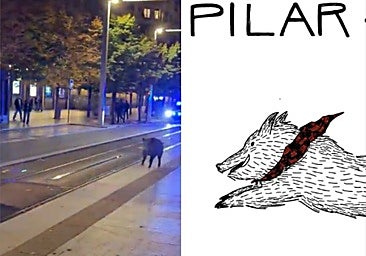 El meme-jabalí de las fiestas que cierra las fiestas del Pilar en Zaragoza