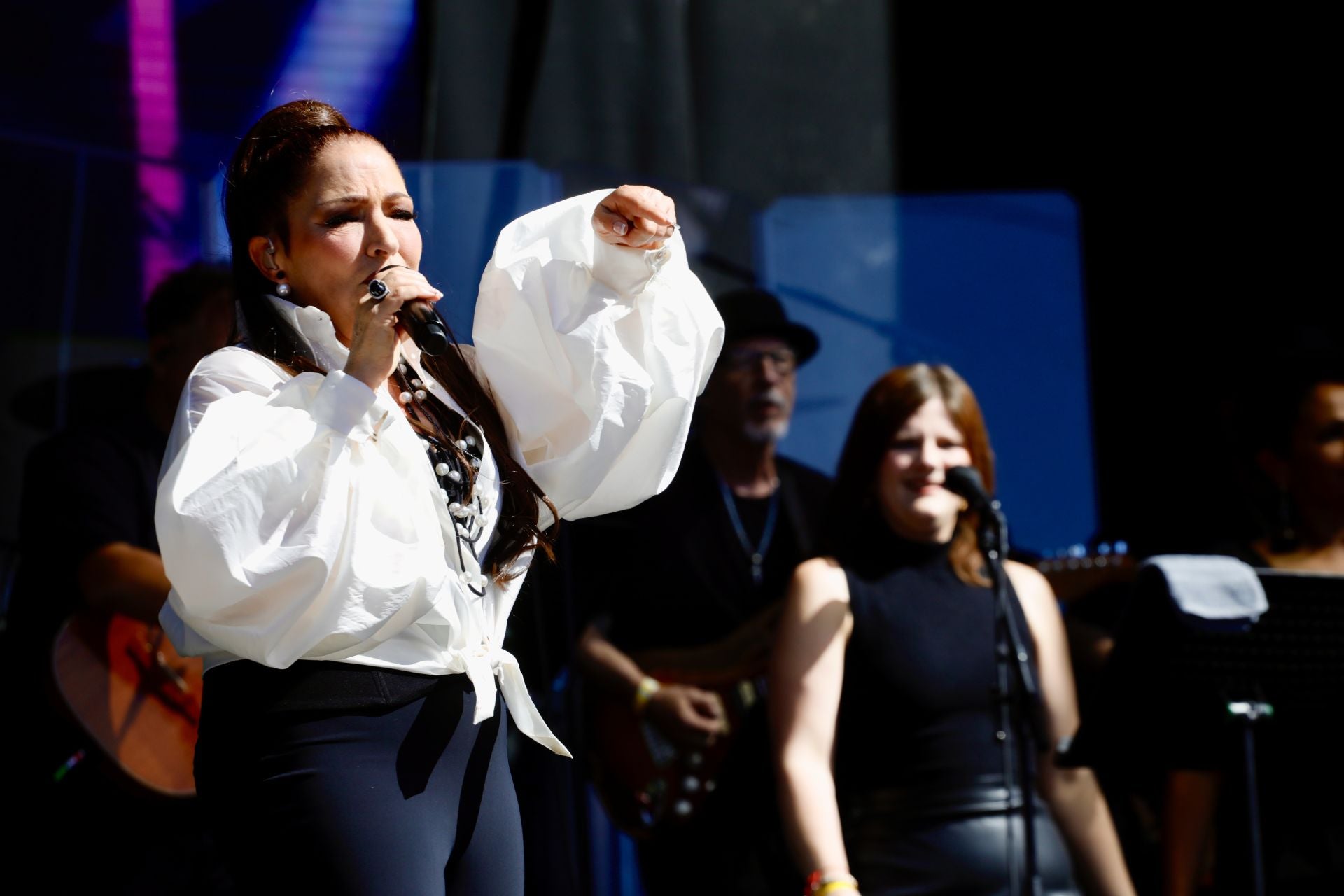 Gloria Estefan durante su actuación