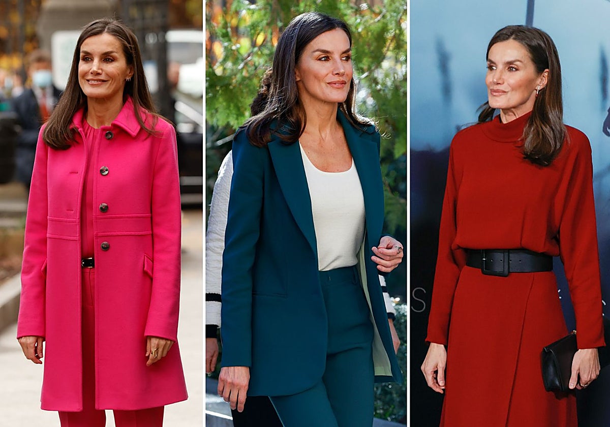 Los tres colores que ha lucido doña Letizia en su último semana antes de las navidades.