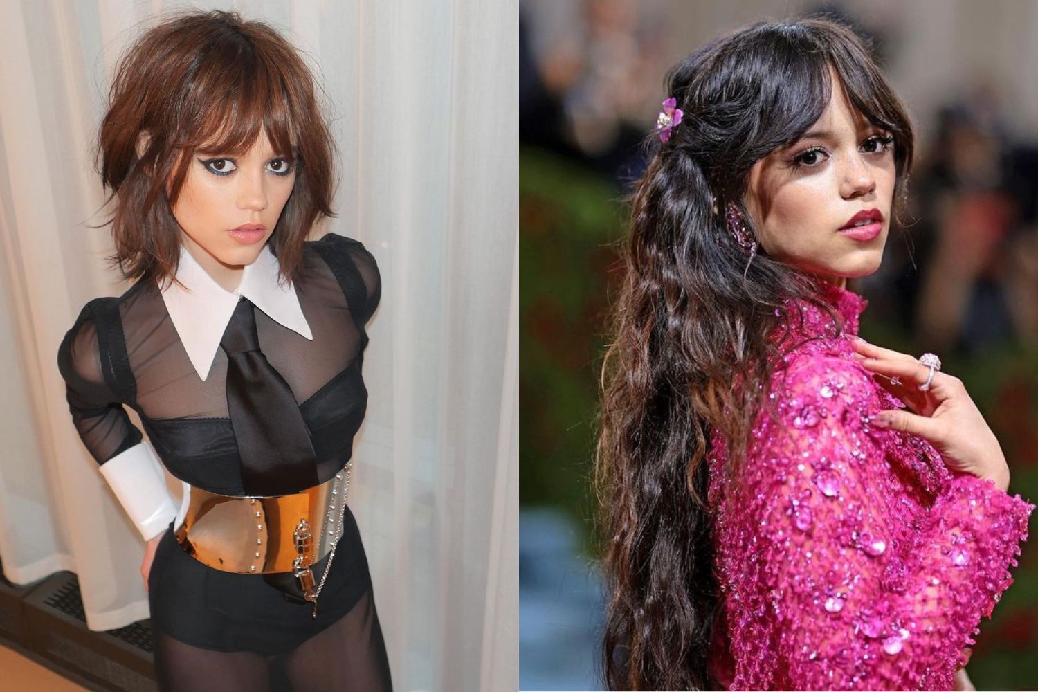 Jenna Ortega con corte pelo ‘shaggy’. La actriz que da vida a ‘Miércoles’ en la nueva serie de Netflix se ha despedido de su pelo largo, eligiendo un estilos corte ‘shaggy’, con flequillo y numerosas capas. Además, también ha aclarado ligeramente el color de su pelo