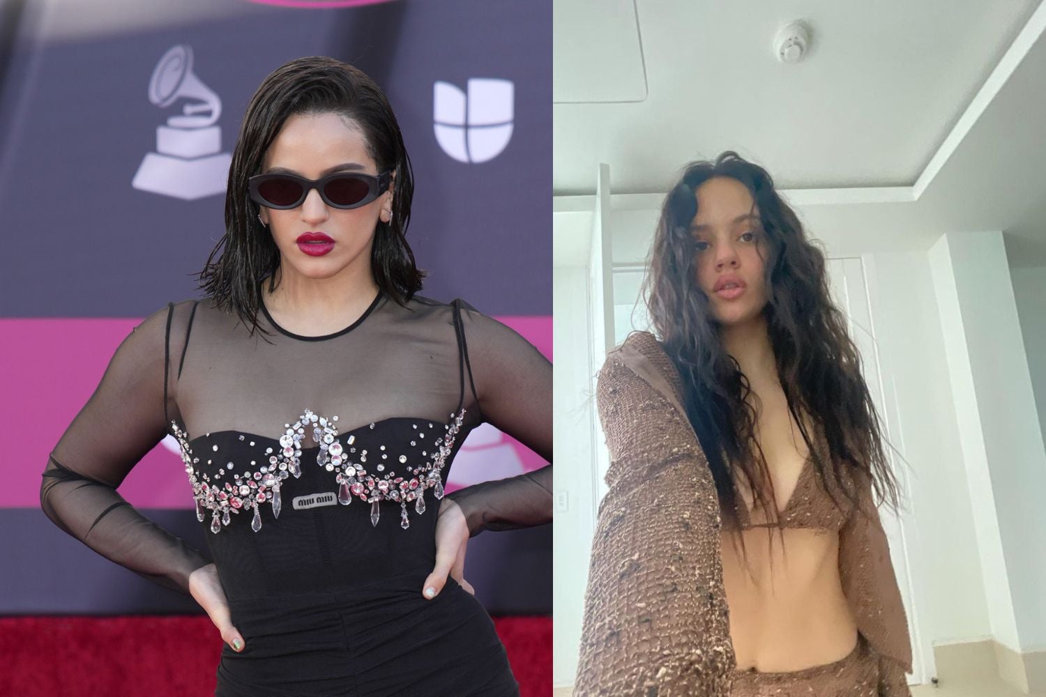Rosalía con su media melena o ‘clavicut’. Una de las famosas que ha cambiado de look en 2022 es la cantante española. Recientemente posaba con una media melena, pero puede ser una peluca, ya que a la intérprete de Motomami le gusta jugar al despiste. Este año también ha lucido el pelo de diferentes colores como rojo encendido.