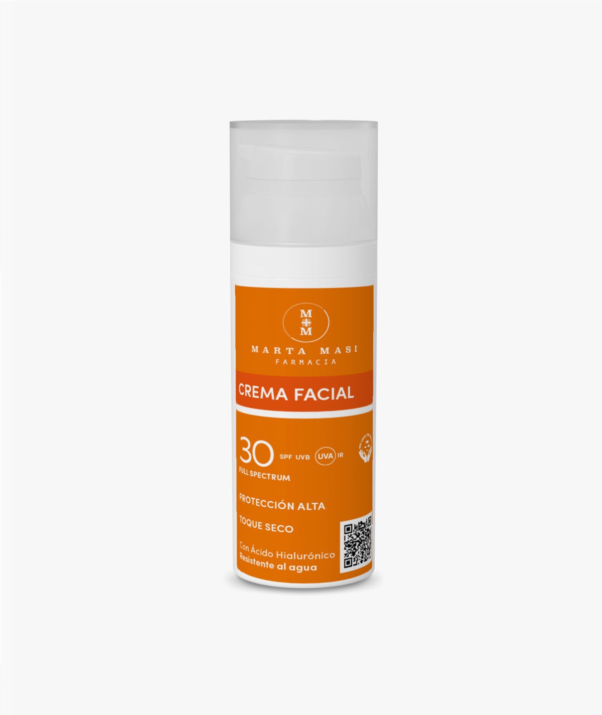 Marta Masi Crema Facial Solar SPF30+ (16,50 €). Una fórmula ligera oil-free y de efecto mate, con acabado aterciopelado. Esta crema solar facial incluye activos hidratantes como el ácido hialurónico, y antioxidantes, que ayudan a proteger la piel del envejecimiento prematuro que provocan los rayos UV. Es perfecto para piel normal y mixta.