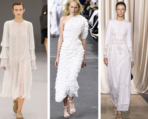 Vestido blanco: Loewe, Chloe, Giambattista Valli.