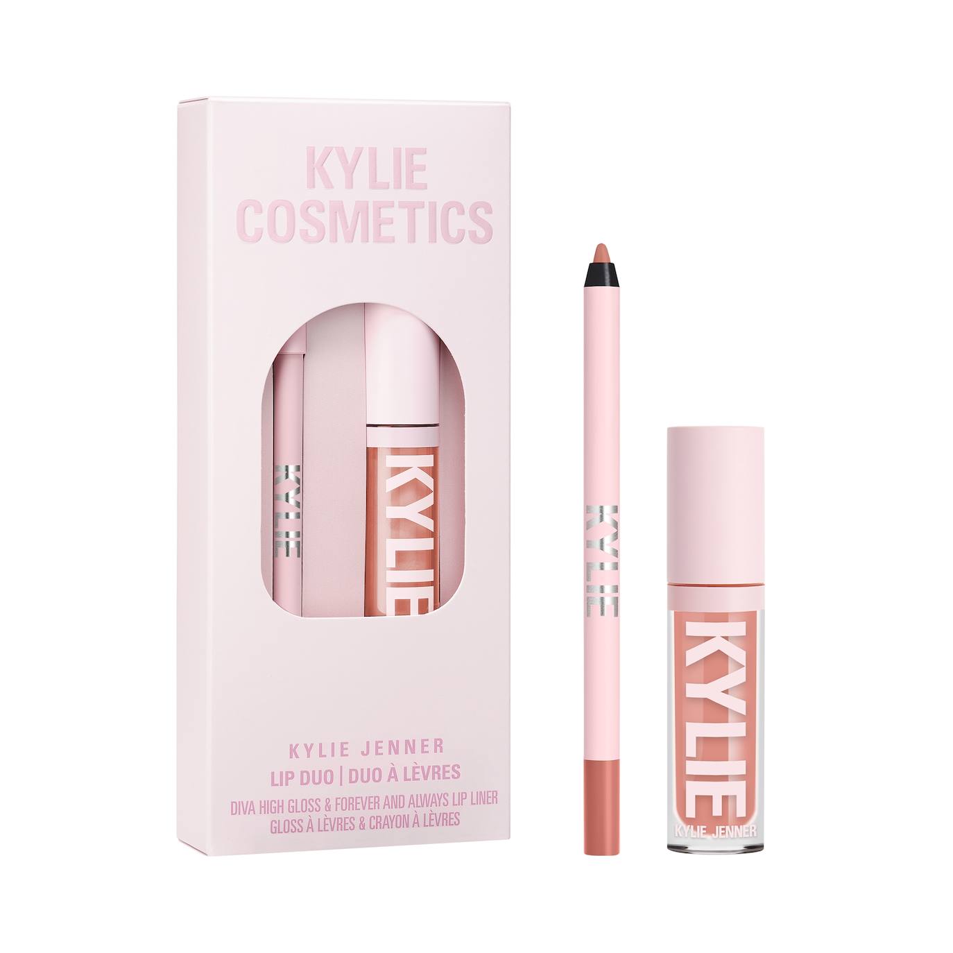 Lip Pack Holiday de Kylie Cosmetics (28,99 euros), Estuche de maquillaje que incluye un lápiz delineador ultracremoso y un gloss. Disponible en diversos tonos.