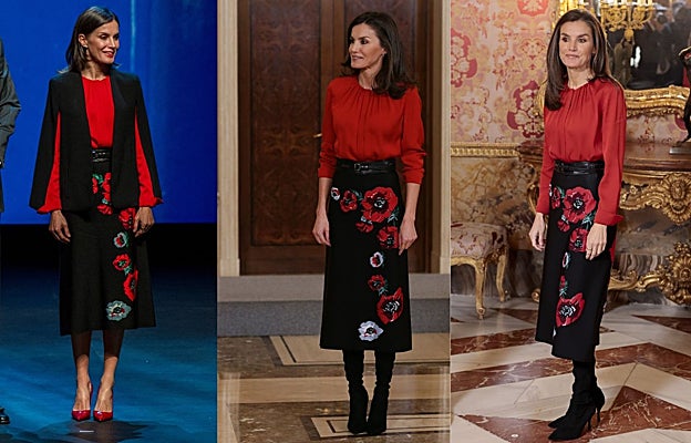 Letizia estrenó el conjunto en 2019, lo volvió a llevar en 2020 y hoy lo ha recuperado.