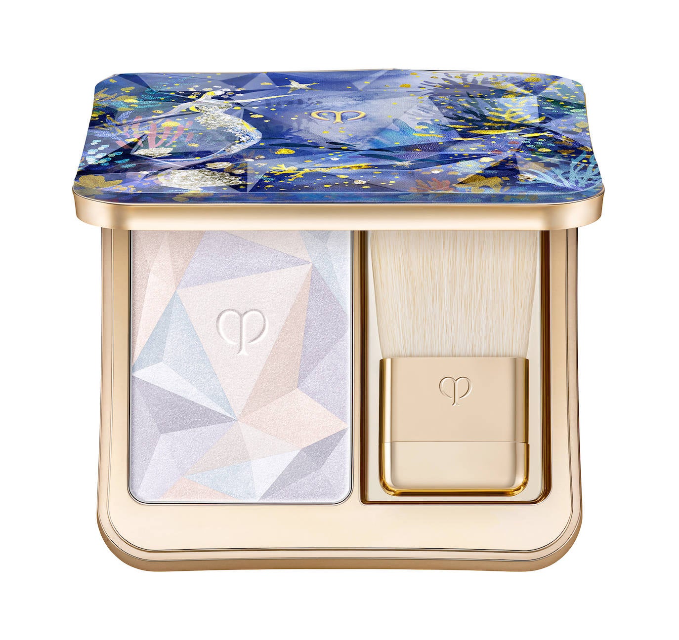 Paleta The Luminizing Face Enhancer de Clé de Peau Beauté colección limitada  Toward The Horizon (102 euros). La firma colabora con la artista Katie Rodgers en su colección de navidad. El iluminador destaca por su exquisita fórmula  que incluye polvo de ópalo precioso y está enriquecida con aceite de argán premium. 