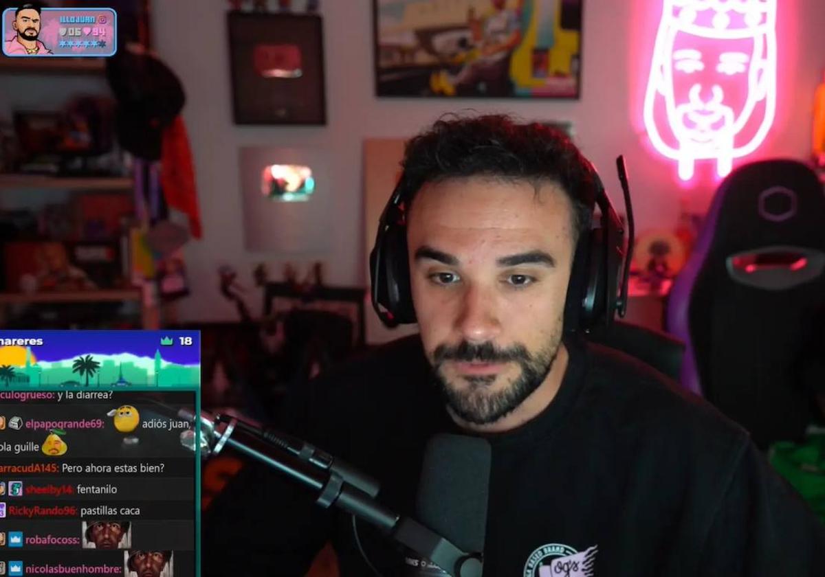 IlloJuan en uno de los momentos del directo de Twitch contando lo sucedido