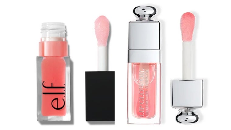 El lip oil Glow Reviver Tinted de elf cosmetics (8 euros), el dupe del aceite labial de Dior Addict Lip Glow Oil (44 euros).