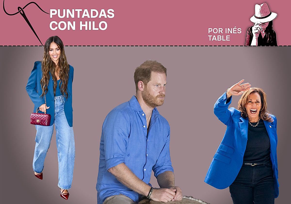 Jessica Alba, el Príncipe Harry y Kamala Harris visten con el color azulón en sus looks
