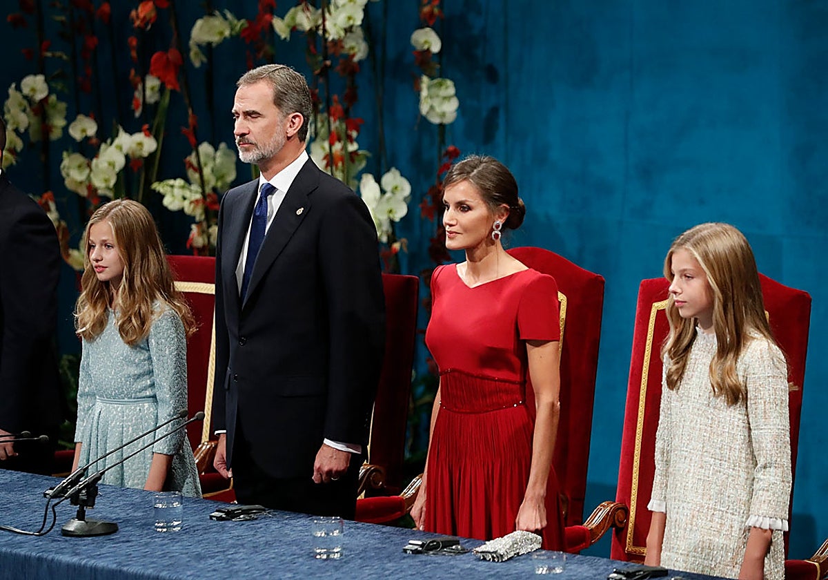 La Familia Real Española en los Premios Princesa de Asturias de 2019.