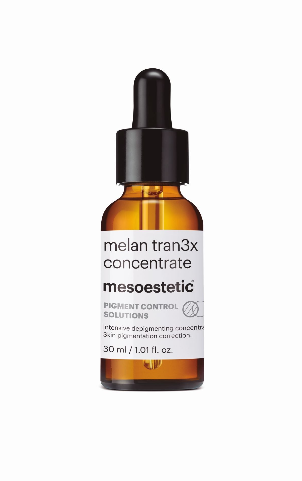 melan tran3x concentrate de mesoestetic® (104,30 euros). Sérum antimanchas con ácido tranexámico de acción despigmentante intensiva que actúa sobre el exceso de pigmentación epidérmica, atenuando visiblemente las manchas cutáneas.