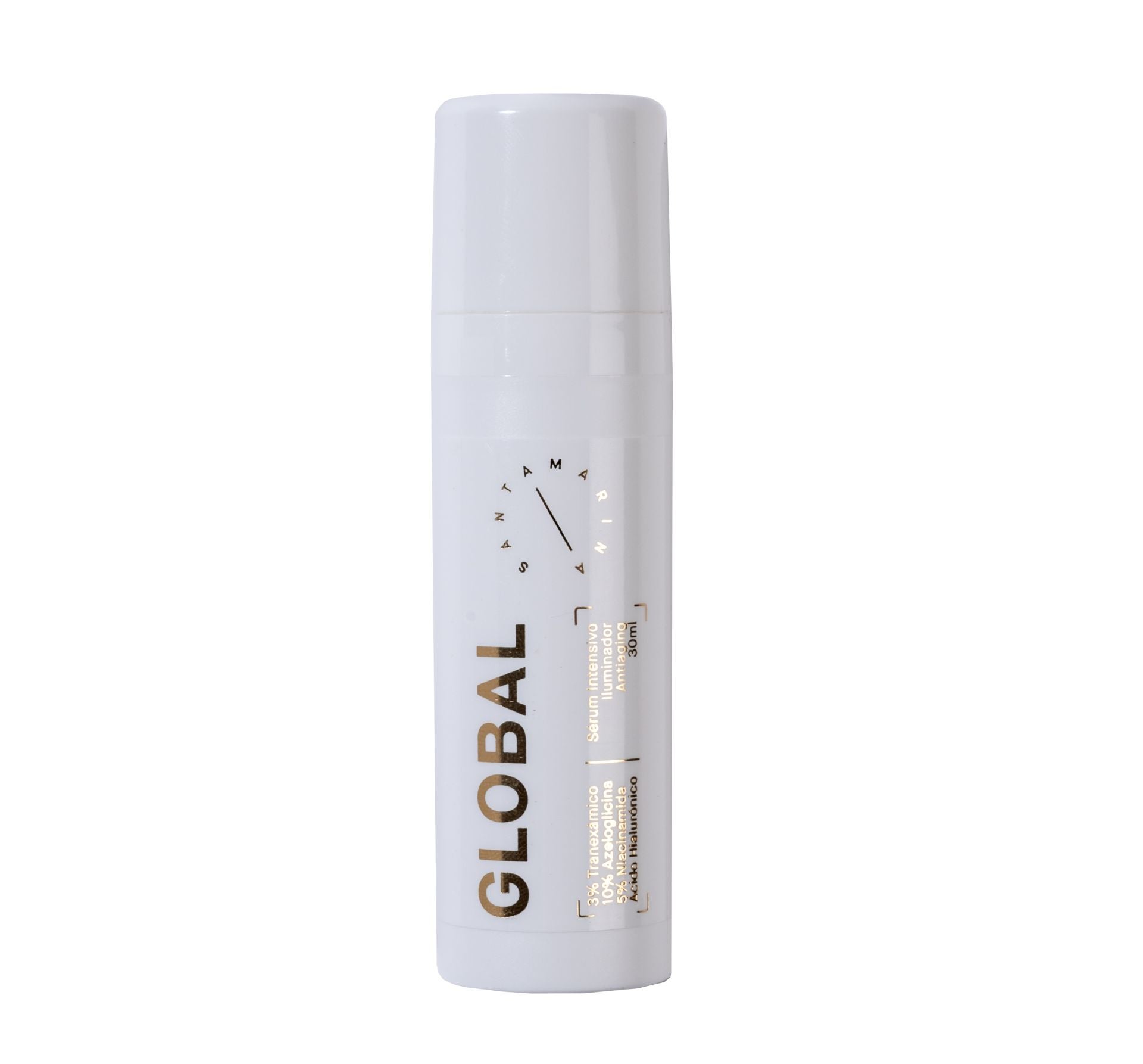Global de Santamarina Cosmetics (49,90 euros). Gracias a su combinación de activos como la azeloglicina y el ácido tranexámico, este sérum ayuda a controlar y disminuir las manchas oscuras. Además, ilumina el tono y suaviza las arrugas gracias a su contenido en ácido hialurónico y niacinamida. Ideal como complemento a tratamientos despigmentantes y después del láser o la luz pulsada intensa.