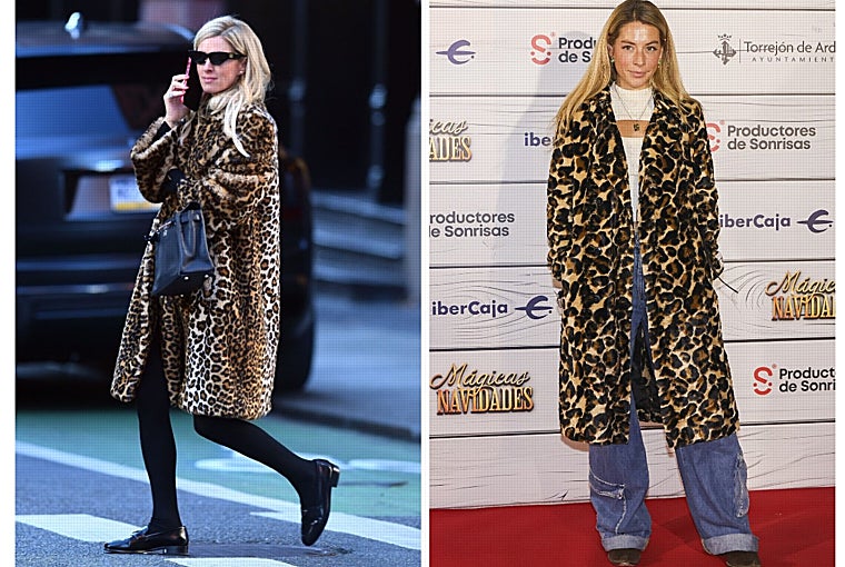 Nicky Hilton y Belén Écija con abrigos de leopardo.