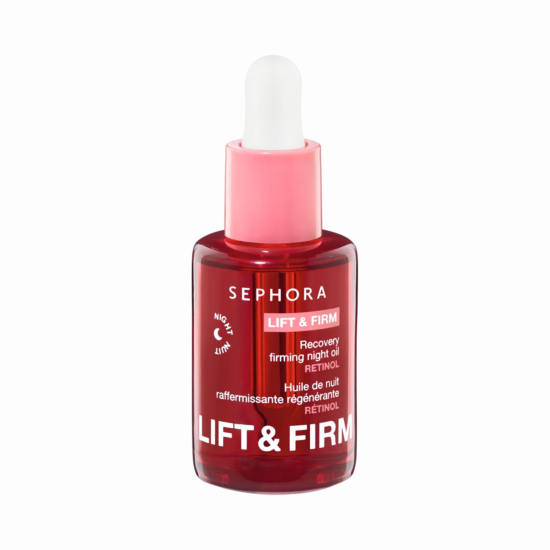Lift & Firm Aceite Regenerador Reafirmante de noche de Sephora Collection (24 €, solo en Sephora). Aceite de textura no grasa, con retinol, testado por pieles sensibles, que potencia la producción de colágeno. Se aplica por la noche tras la limpieza y/o el sérum. Potencia la firmeza y las arrugas, ayudando a lucir una piel más luminosa y renovada.