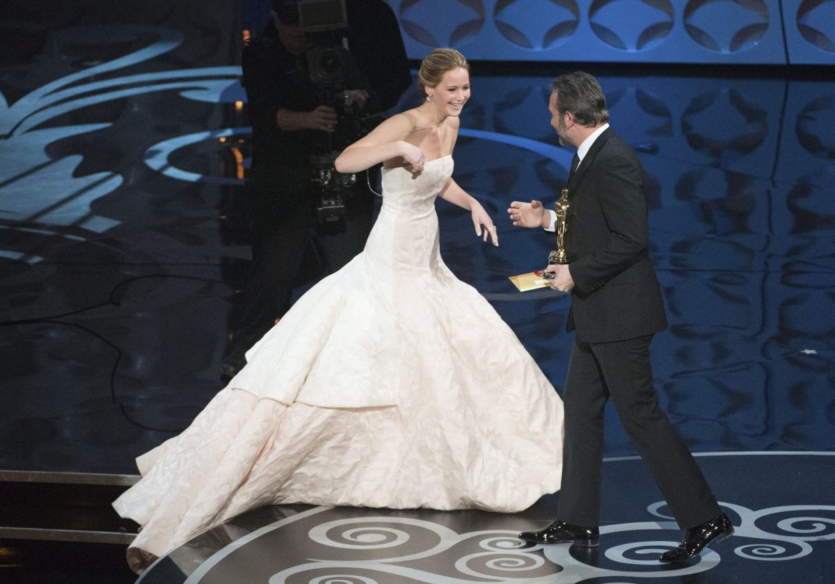 La actriz Jennifer Lawrence durante la gala de los Premios Oscar de 2013