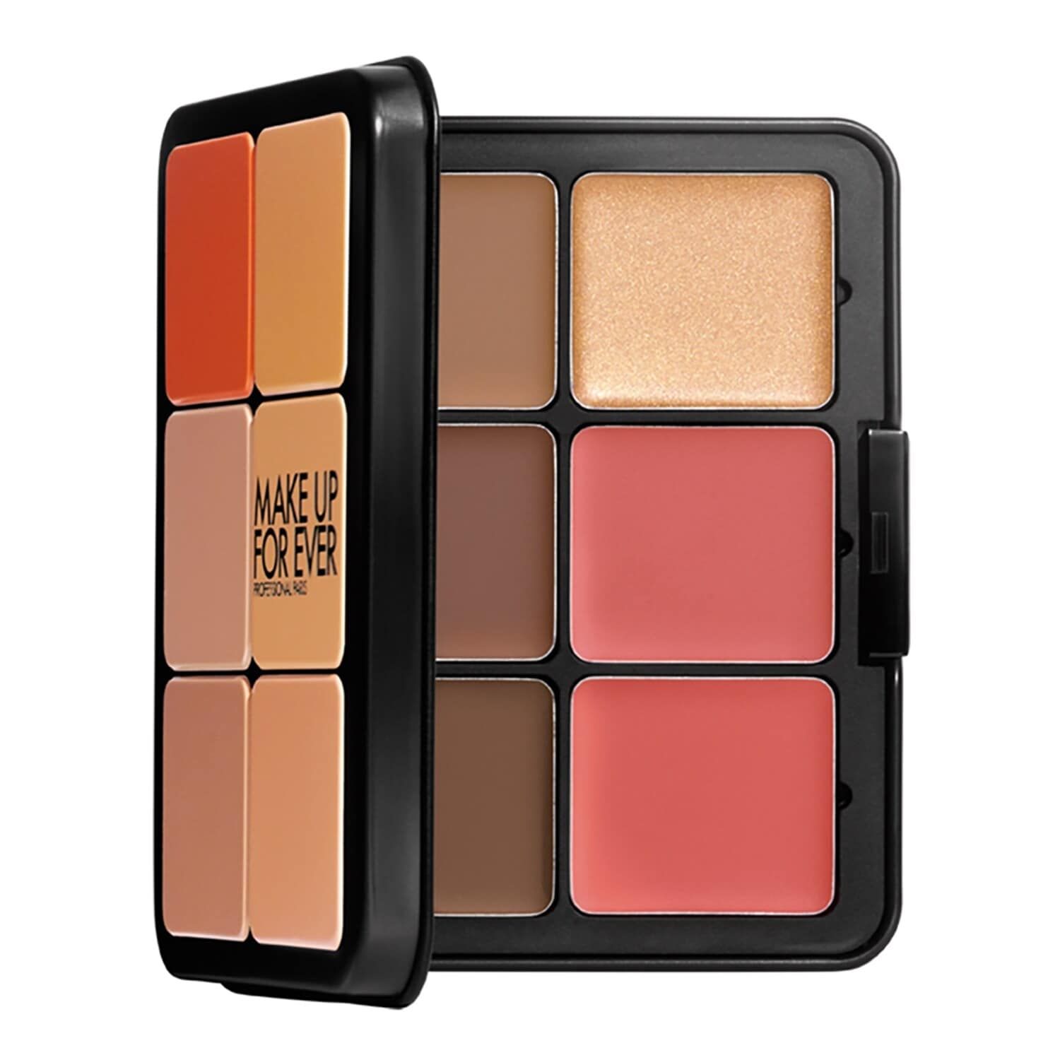 Paleta HD Skin All-In-One de Make up For Ever (84 euros, solo en Sephora). Suaviza, corrige, oculta, colorea, contornea e ilumina... Esta paleta de 12 tonos en crema complementarios ofrece una rutina de maquillaje completa en un elegante set.
