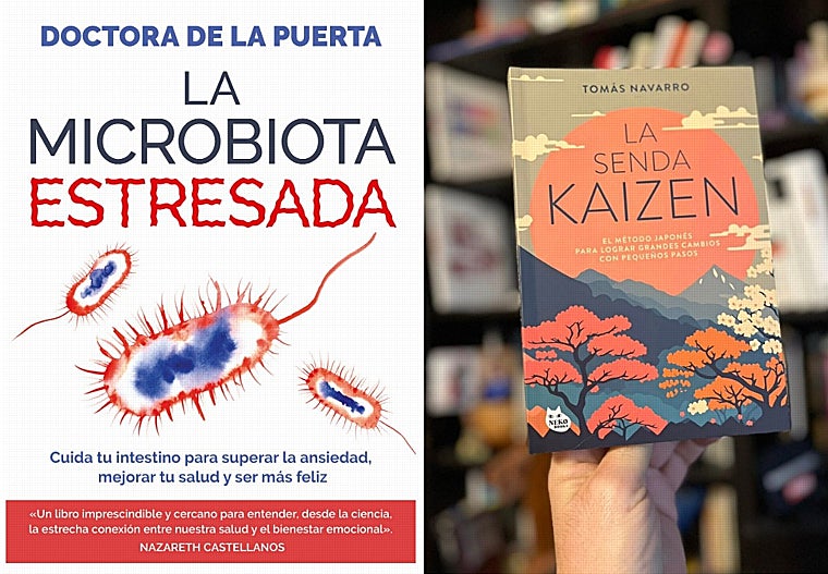 Libros de la Doctora de la Puerta y del piscólogo Tomás Navarro.