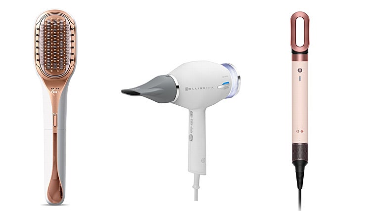 Cepillo reparador del cabello Hair Therapist de Rowenta (119 euros); Secador con oxígeno activo Oxy Ritual de Bellíssima (119,20 euros, en El Corte Inglés); y moldeador y secador multifunción Dyson Airwrap Co-anda 2x™ (649 euros).
