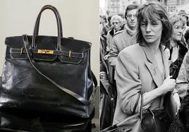 A la izquierda, el primer Birkin de la historia. A la derecha, la actriz con su bolso