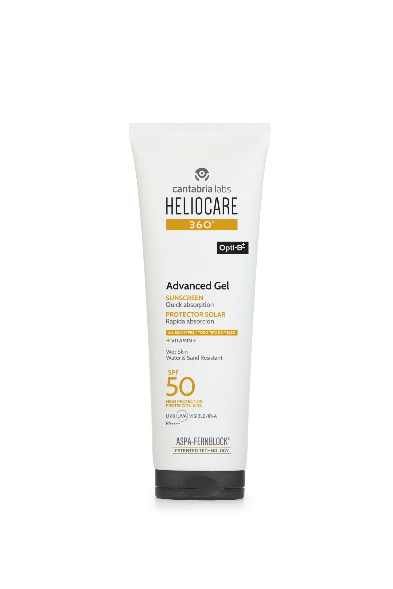 Heliocare 360ºAdvanced Gel SPF 50 de Cantabria Labs (20 euros). La protección para toda la familia, con una combinación óptima y eficiente de filtros solares, vitamina E y ASPA-FERNBLOCK® que ayuda a prevenir y reparar el daño solar, a mejorar la funcionalidad de la vitamina D, potenciar el factor de protección y aumentar el tiempo de protección. Su textura gel es ligera, de rápida absorción y fácil de extender, se puede aplicar sobre la piel húmeda y es resistente al agua, a la arena y al sudor. Apto para pieles sensibles y para niños a partir de 2 años.