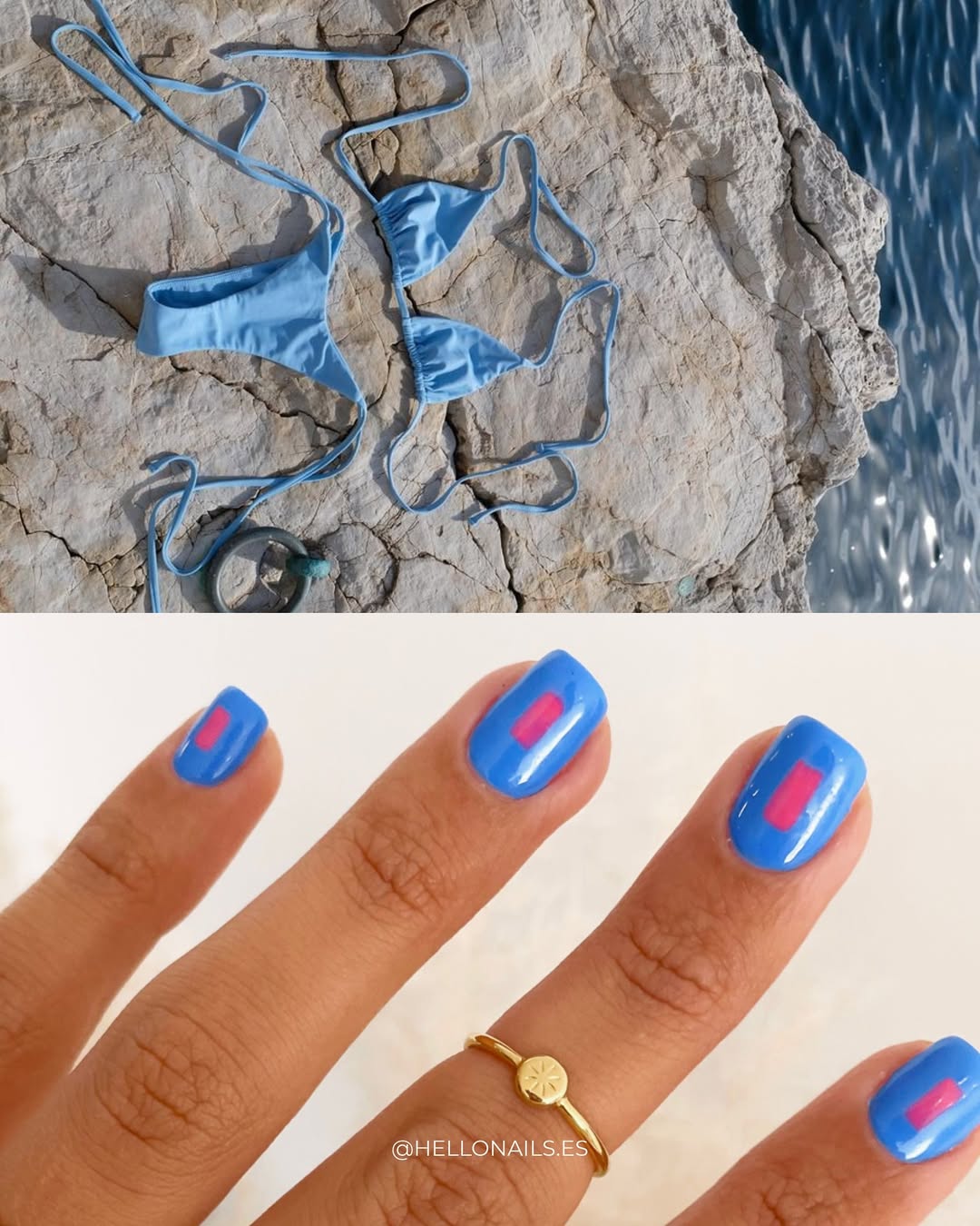 Otra combinación explosiva y muy veraniega: azul y fucsia. 